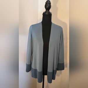 Ann Taylor Factory Blue Open-Front Cardigan